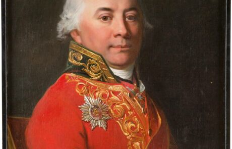 JEAN LAURENT MOSNIER 1743/ 1744 Paris – 1808 St. Petersburg PORTRÄT VON MICHAIL NIKITITSCH MURAWJOW Detailreiches Porträt eines hochrangigen Offiziers in roter Uniform und Orden, historisches Kunstwerk bei Hargesheimer Auktion.